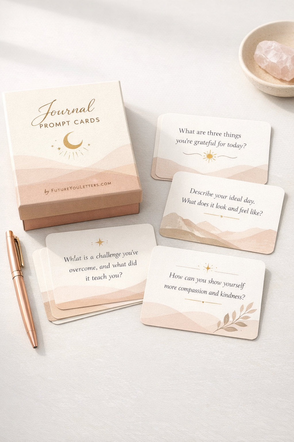 Free Future Self Journal Cards | Reflective Prompts PDF Download